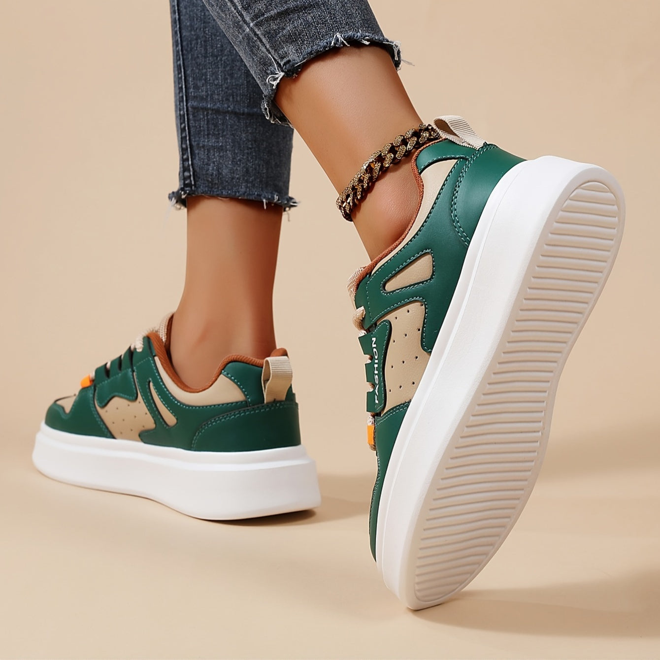 Women Casual Sneakers Low Top Lace-Up Walking Shoes Microfiber Upper