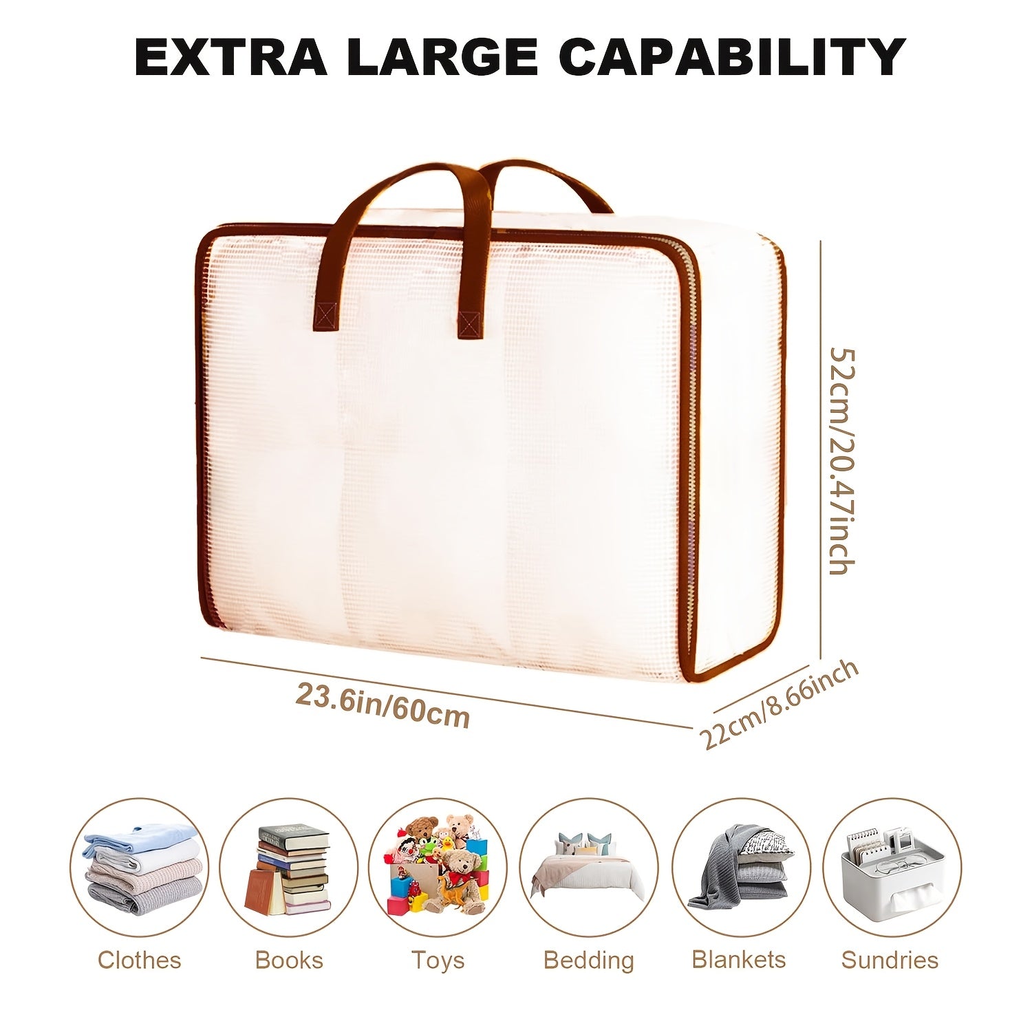 Yumshoq plastik saqlash sumkasi, yostiq va to'shaklar uchun, suv o'tkazmaydigan zipli ost-to'shak tashkilotchisi