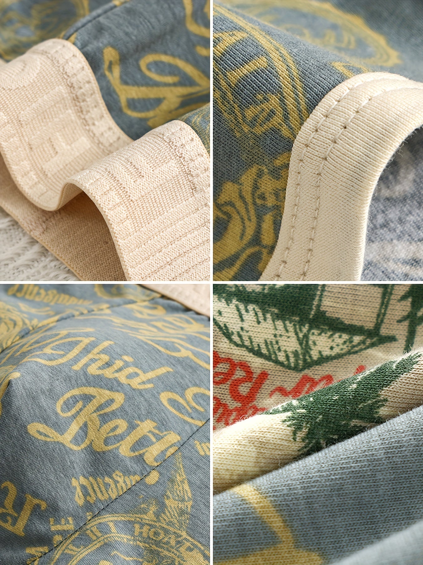 Men's Breathable Cotton Boxer Briefs Pack of 3 Geometric Pattern Comfortable Loose Fit