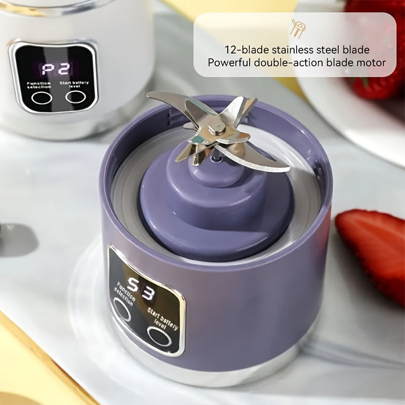 Portable Blender Juicer 15.22oz Rechargeable USB Smoothie Maker with Digital Display