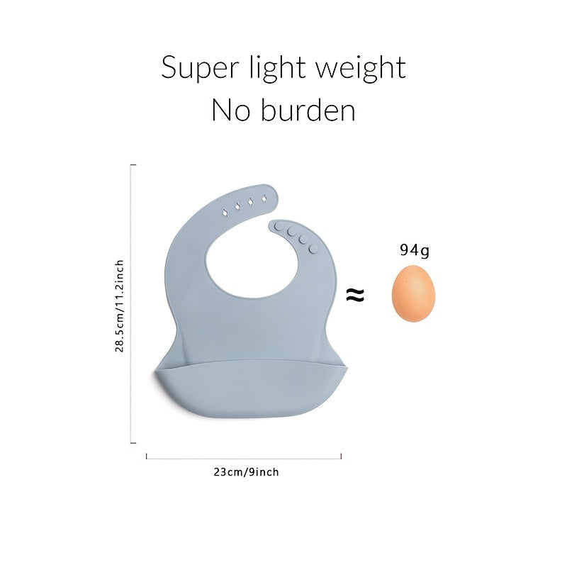 Set of 3 Food Grade Silicone Baby Bibs Neutral Colors for Feeding and Baby Shower Gift