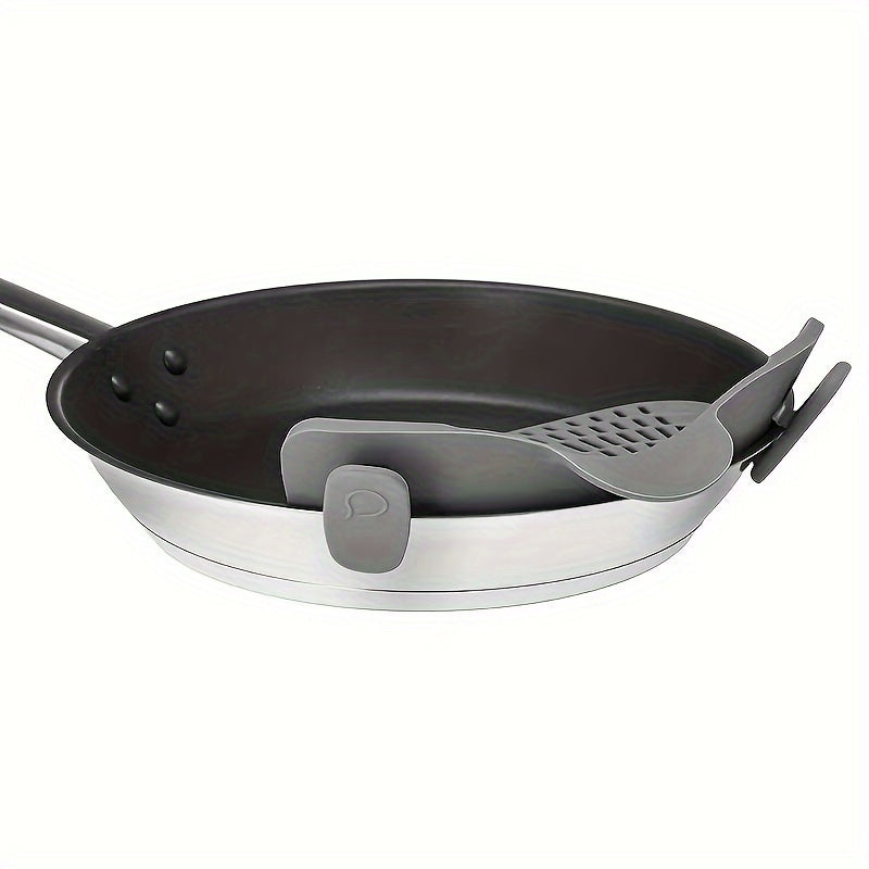 Gray Adjustable Silicone Pot and Pasta Strainer Clip-On Kitchen Colander