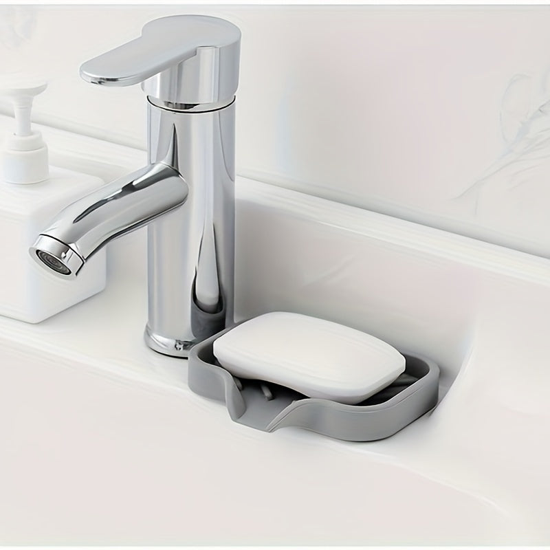 Dispensador de jabón de silicona con bandeja de drenaje automático, soporte antideslizante para esponjas y ahorrador de jabón