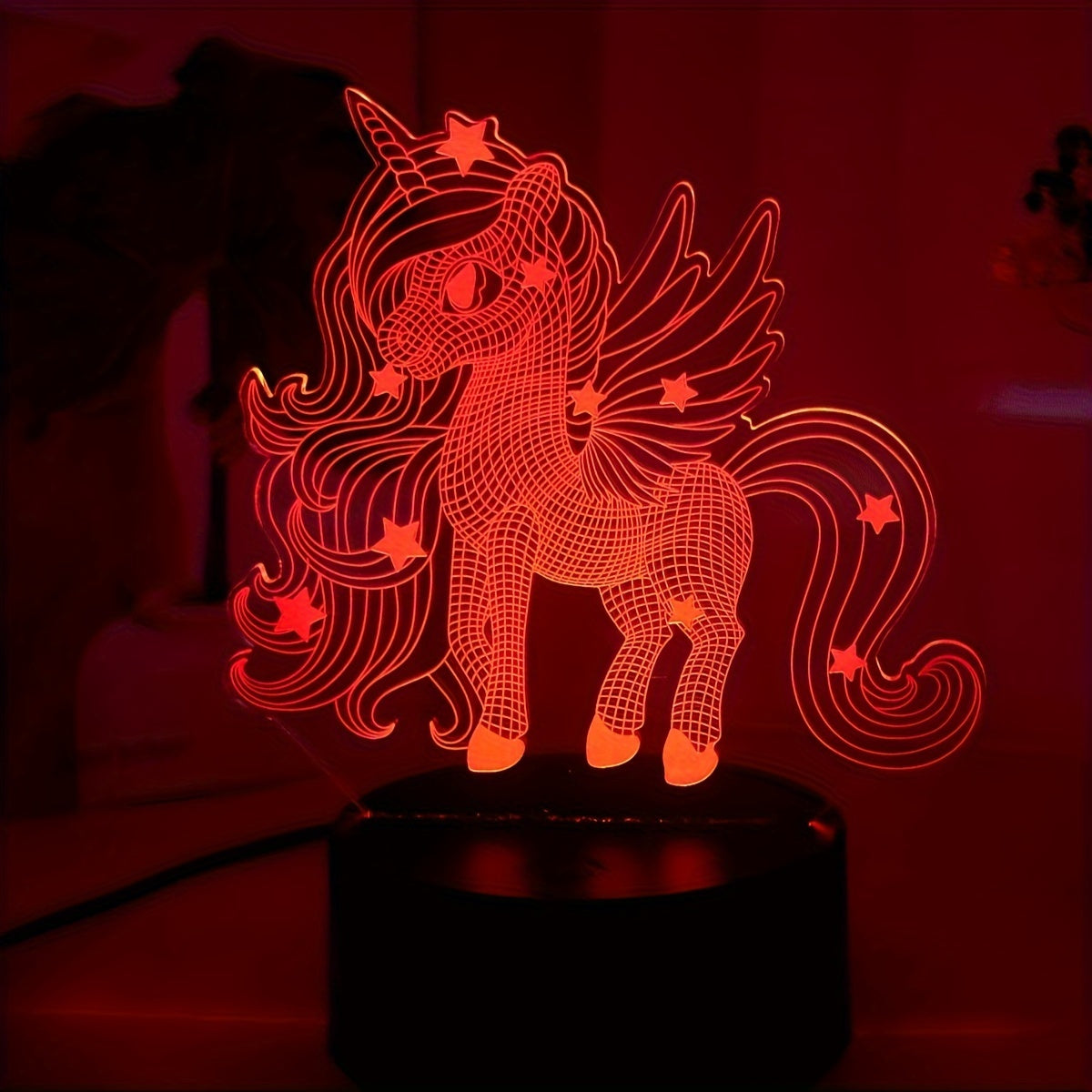 Unicorn Night Light with Celestial Shine 3D Illusion Touch Control USB Powered