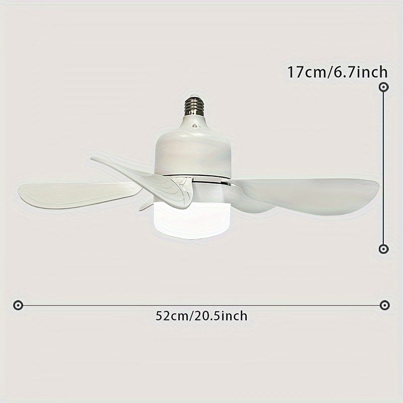 LED Ceiling Fan Light with Remote Control Adjustable 3-Speed Timer for Bedroom Living Room