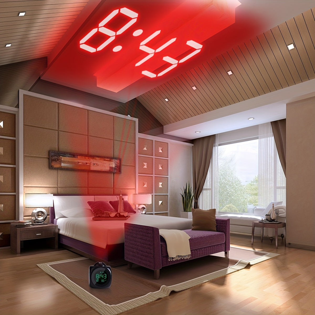 Digital LCD Projection Alarm Clock for Living Rooms and Bedrooms Wall Display