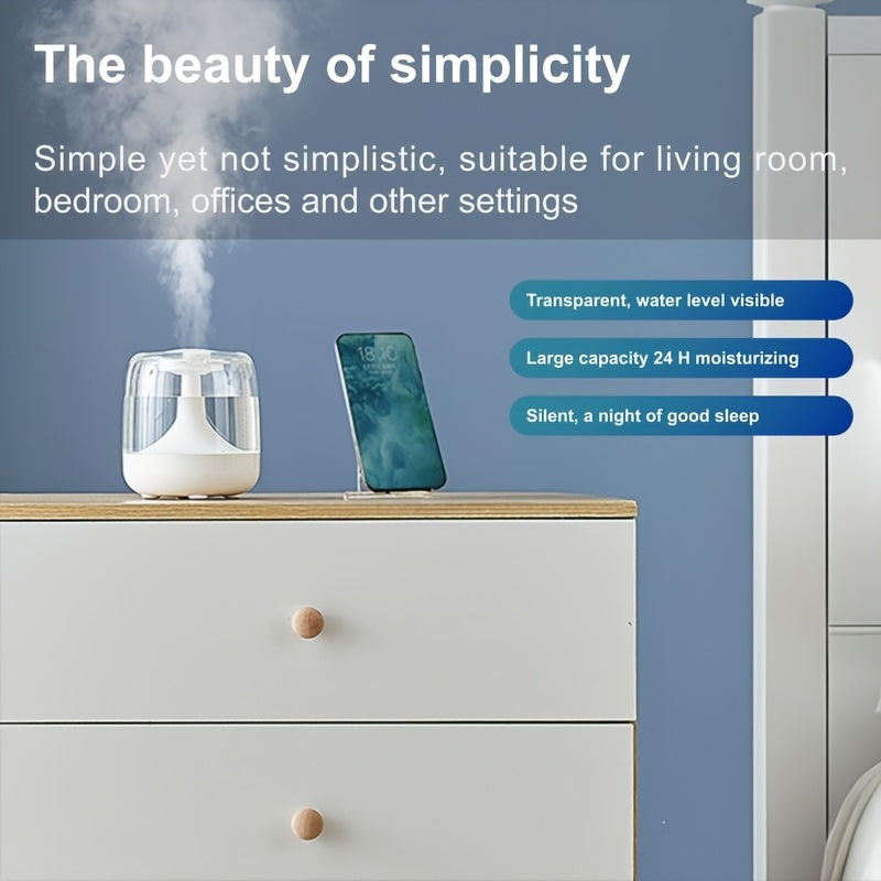 Красочный 650 мл прозрачный увлажнитель с ночником и тихим туманом
