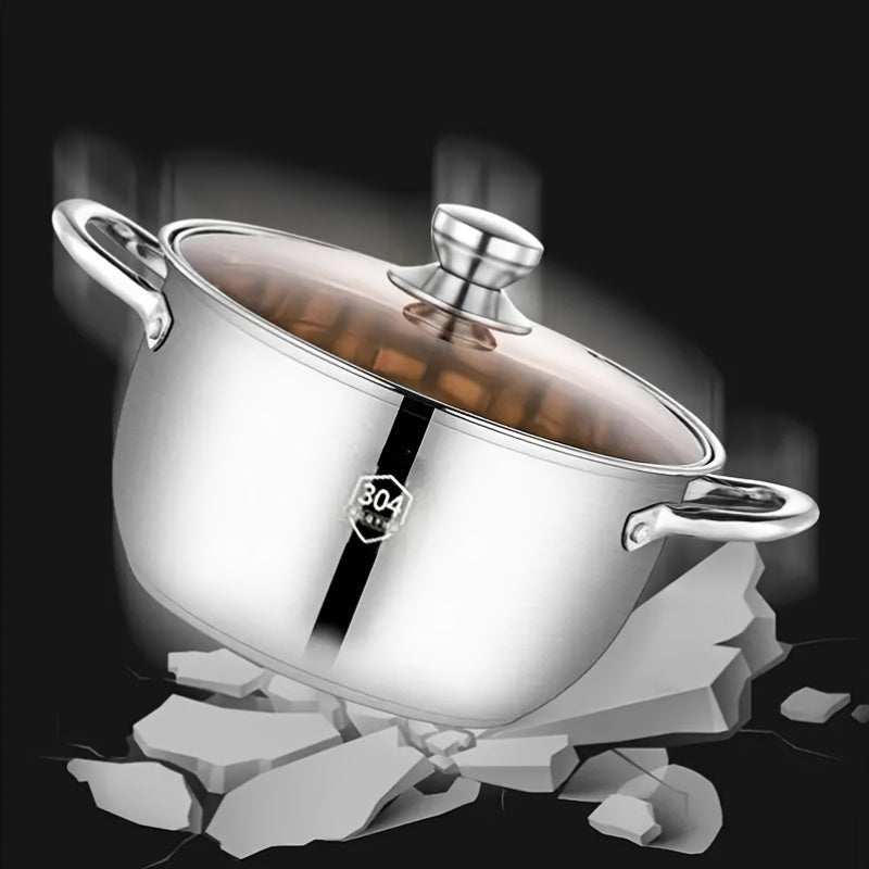 10-Inch Stainless Steel Double Boiler Pot with Lid 26cm Multi-Purpose Cookware