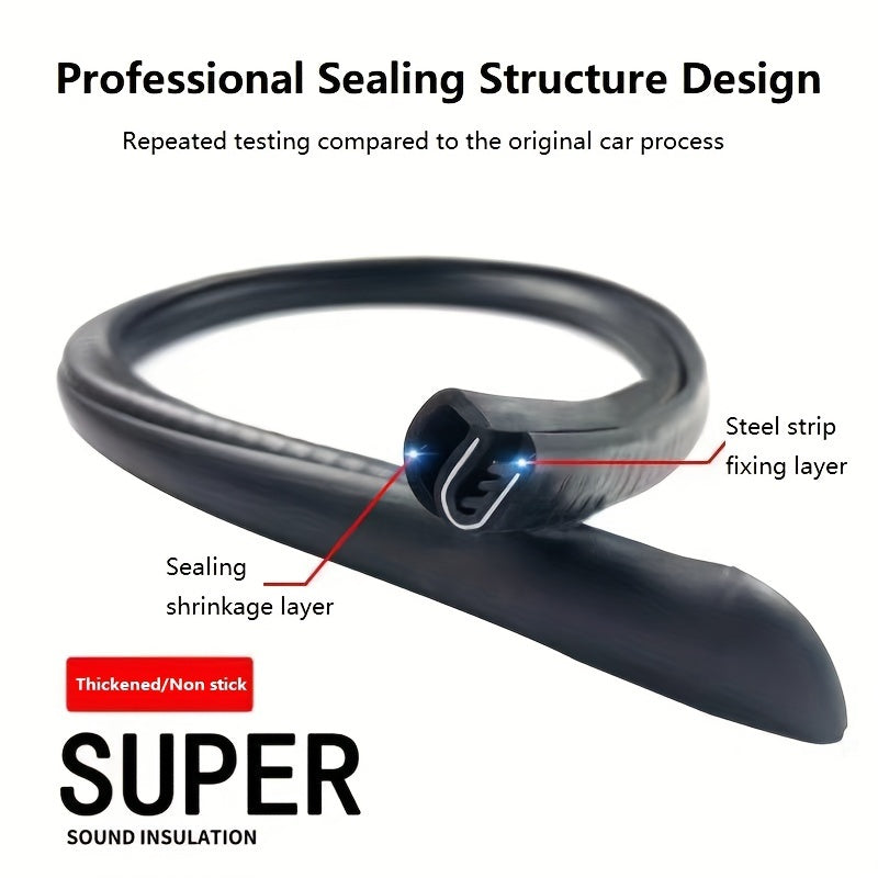 Car Door Edge Weatherstripping Seal Strip Set for B Pillar Rubber Protection