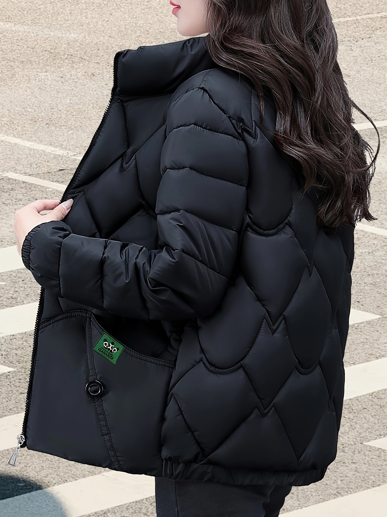 Women's Embroidered Polyester Ruffle Sleeve Coat with Pleated Hem