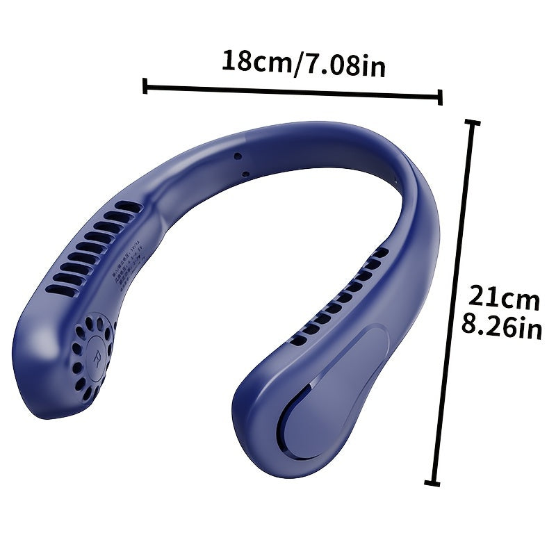 Portable Neck Fan USB Rechargeable 5 Speeds High-Velocity Cooling Silent Operation Travel Camping Gift