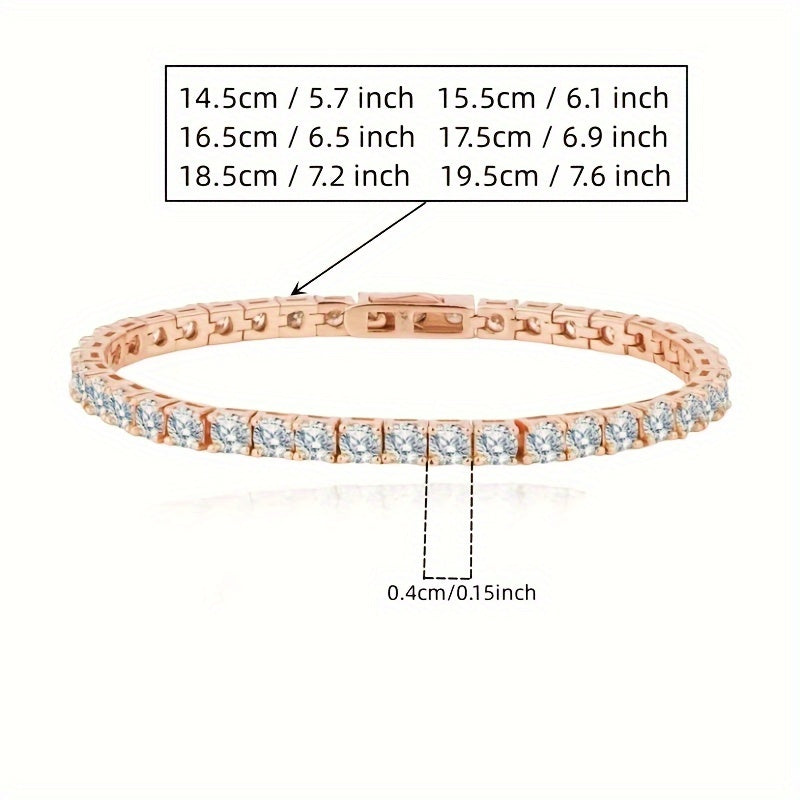 Sterling Silver Moissanite Tennis Bracelet 4mm Invisible Clasp Unisex Jewelry
