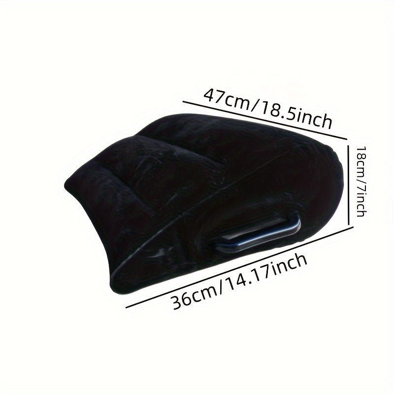Black Inflatable Love Pillow for Couples Hypoallergenic Nylon Cover with Pump