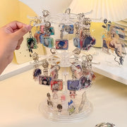 Вращающаяся двухъярусная подставка для ключей, пластиковый органайзер для ключей, бейджей, украшений