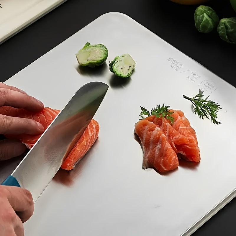 Stainless Steel Double-Sided Cutting Board Thick Durable Mold-Resistant for Kitchen Prep