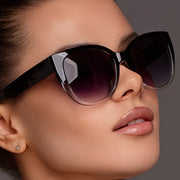 Unisex Cat Eye Glasses Large Frame Gradient Color Trendy Fashion PC Material European American Style