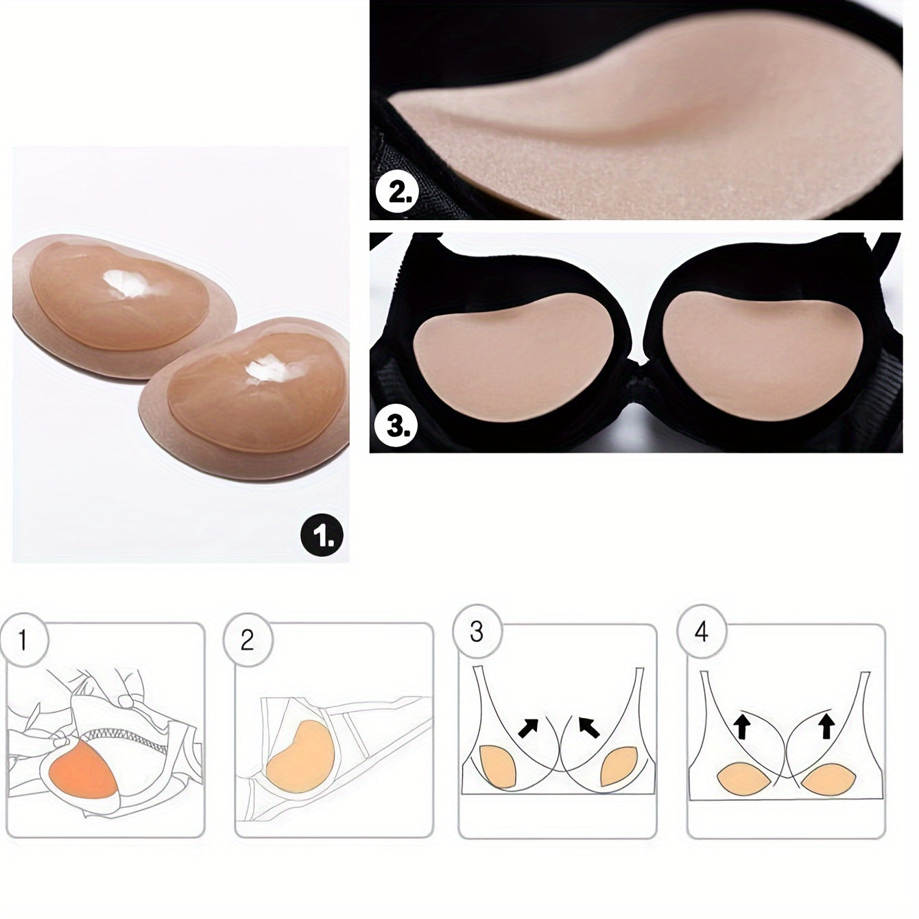 Women’s Polyamide Bra Insert Pads for Chest Enhancement Invisible Lingerie Accessories