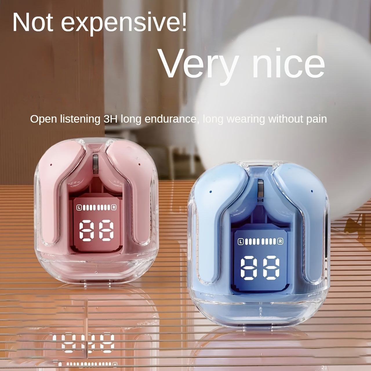 Wireless In-Ear Headphones with Long Battery Life Noise Isolation for Sports and Travel