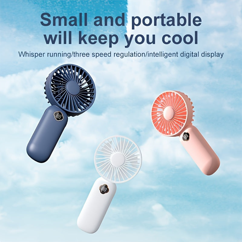 Portable Table Fan with USB Charging, Phone Holder, Quiet Operation, 3 Speeds