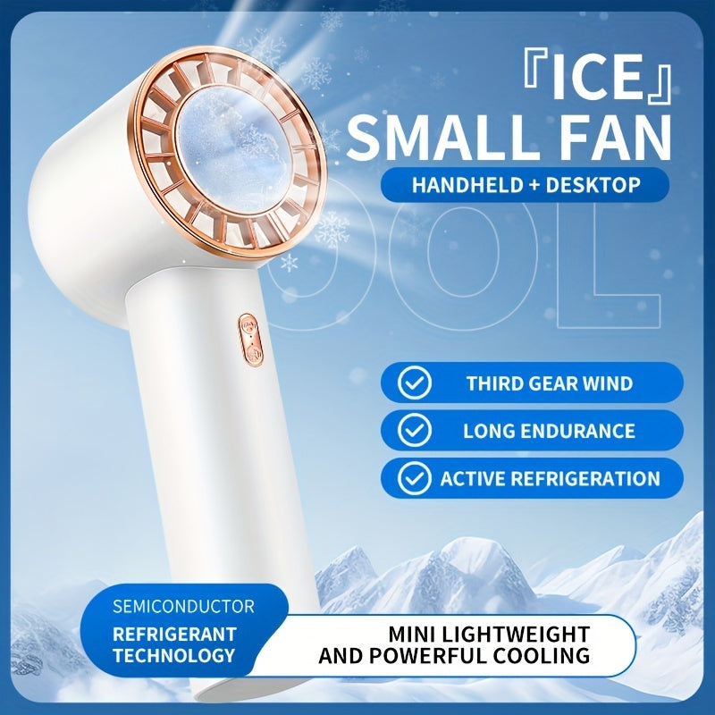 Portable Handheld USB Cooling Fan with Hot and Cold Compress 2400mAh Battery