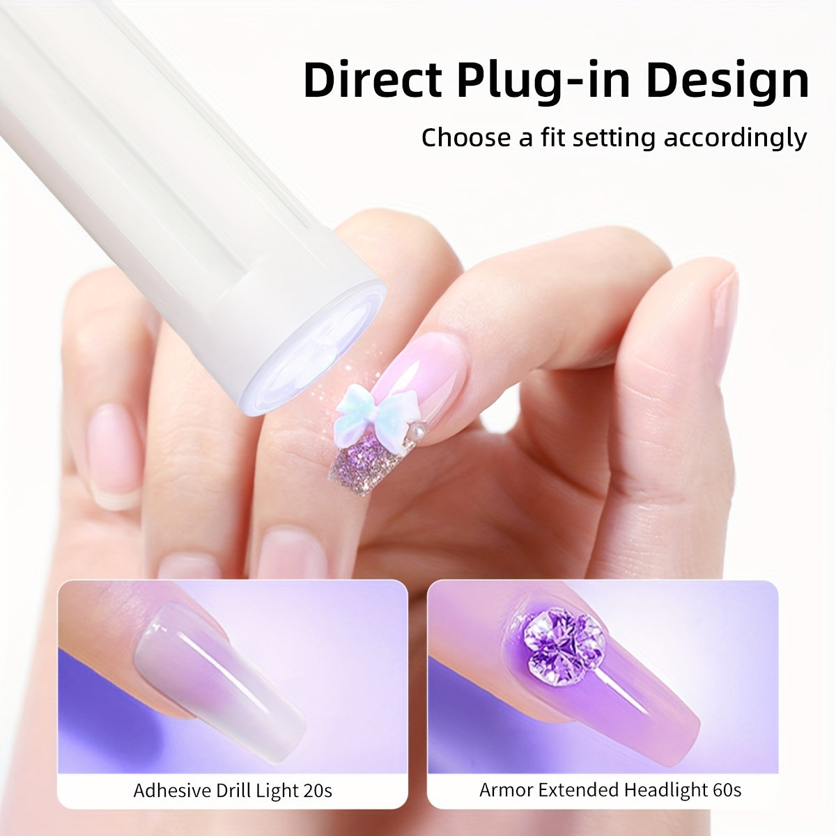 Mini UV LED Nail Curing Lamp Handheld Gel Polish Dryer USB Powered Unscented
