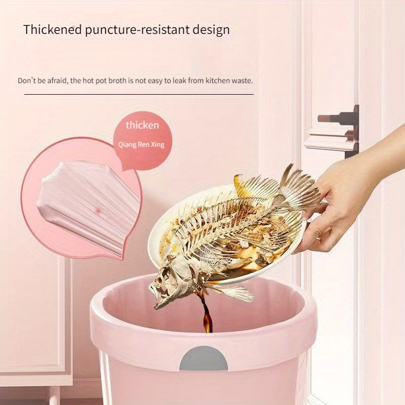 70 Heavy-Duty Garbage Bags with Drawstrings for Kitchen and Household Use