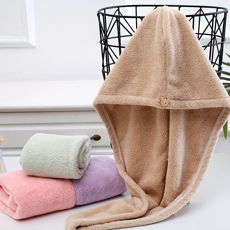 Super Soft Microfiber Hair Towel with Buttons for All Hair Types Women