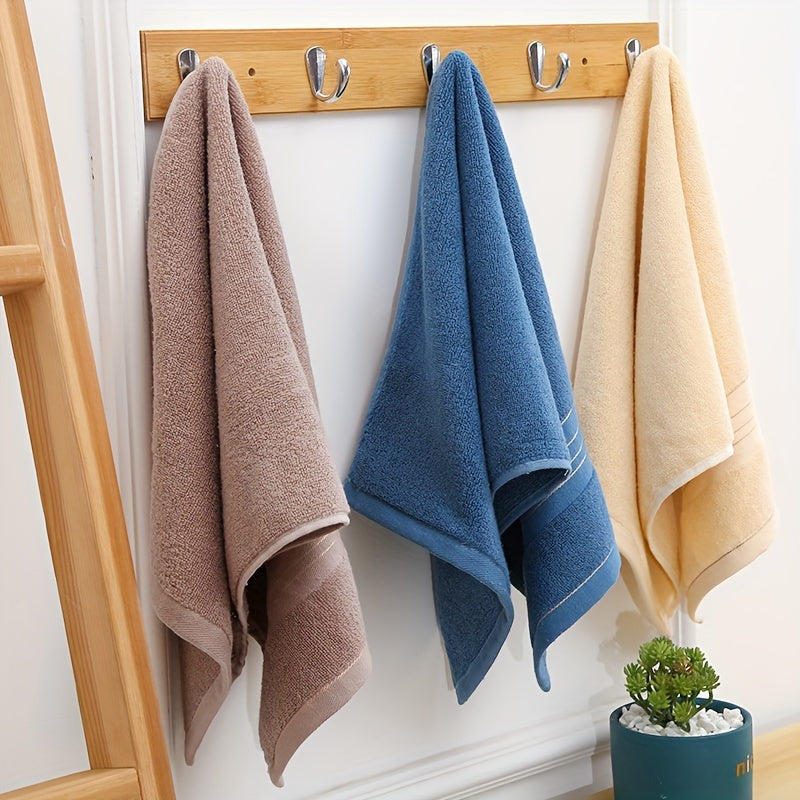 100% Cotton Hand Towel with Modern Grid Pattern 300GSM Absorbent Rectangular