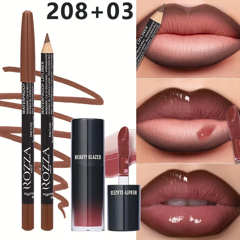 Set de perfilador de labios y aceite labial para mujer, hidratación duradera, maquillaje versátil