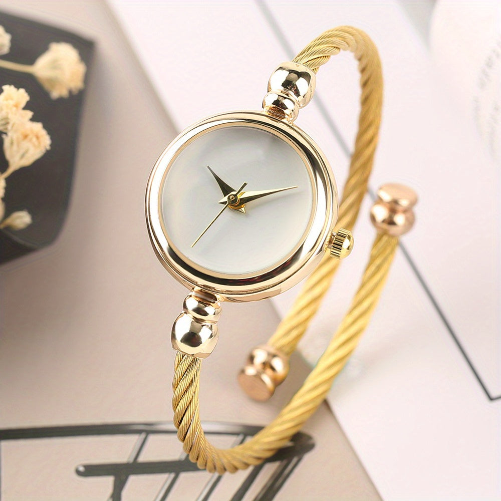 Miniature Literary Student Bangle Watch for Women with Retro Mori Art Style