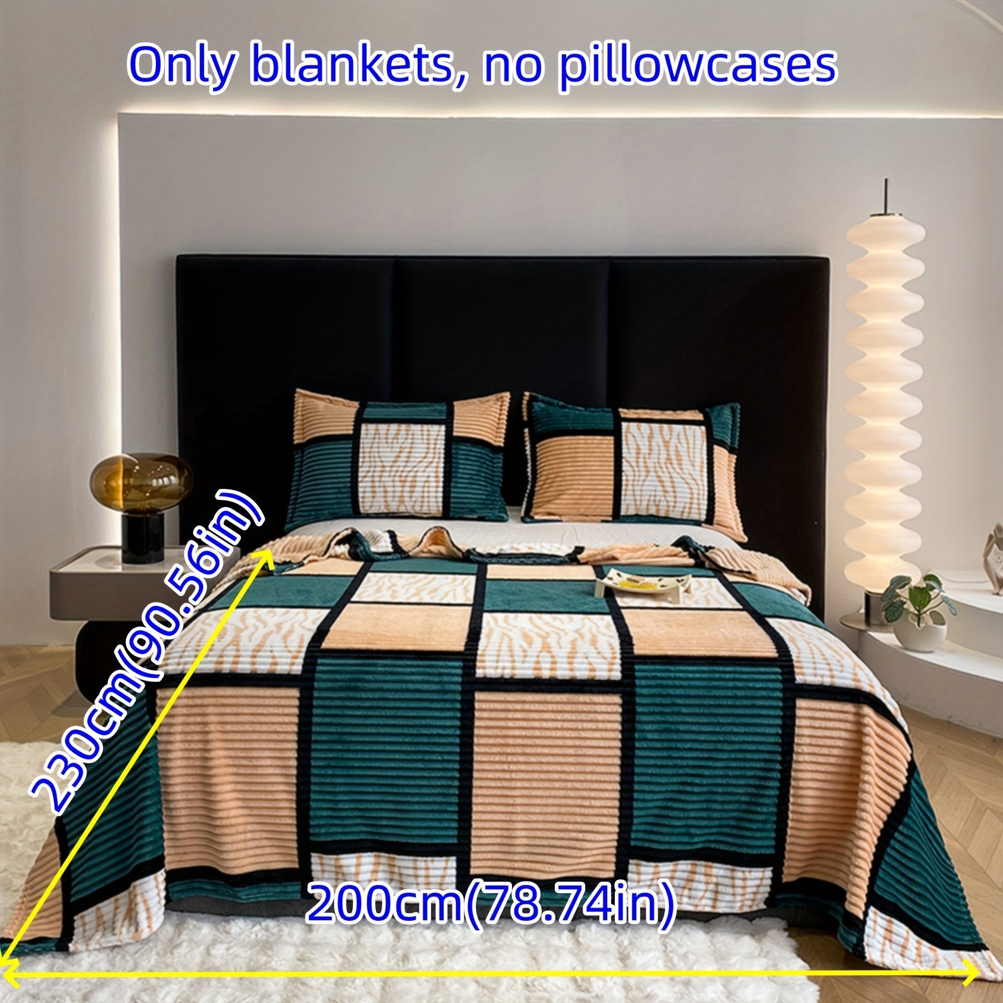 Striped Grid Blanket Lightweight Breathable All-Season Sofa Bed Travel 1 Piece