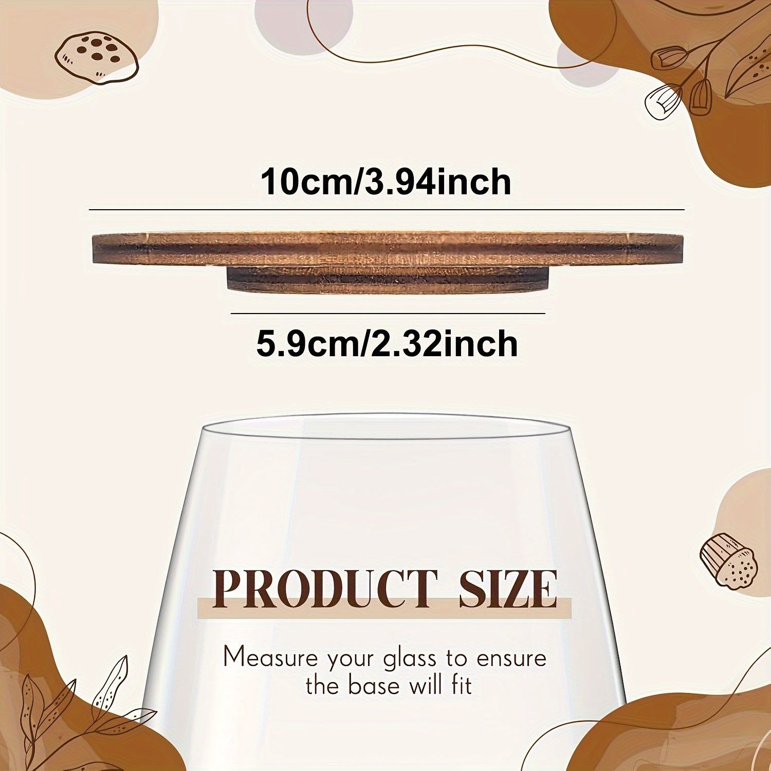 Set of 8 Bamboo Wine Glass Covers Bug Protection Party Accessories No Electricity Needed