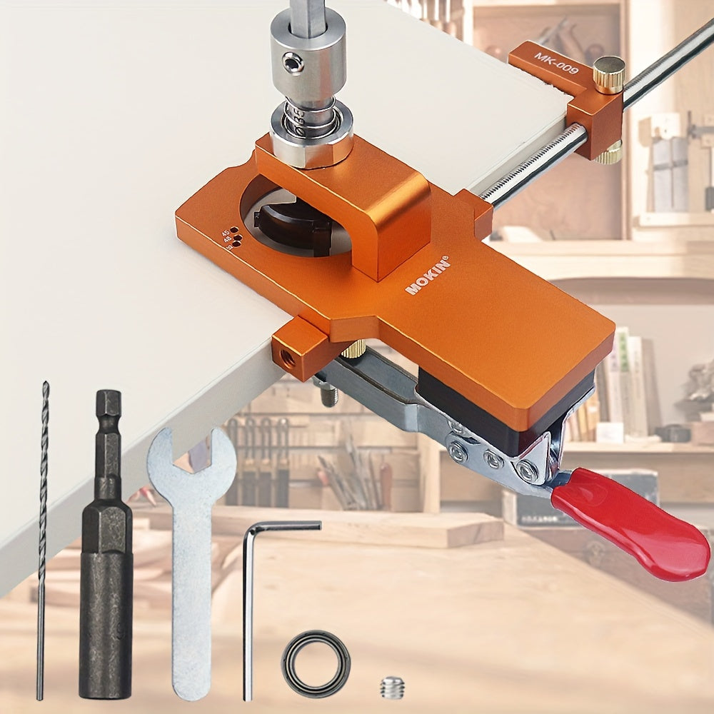 Adjustable Aluminum Cabinet Door Boring Jig for 35mm Hinge Hole Drilling Woodworking Tool