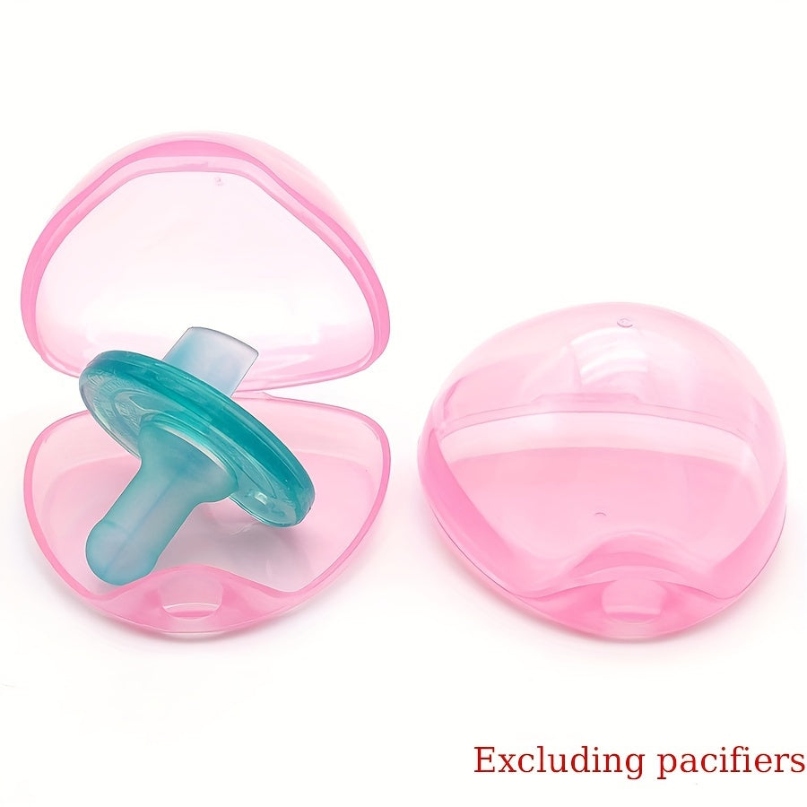 Set of Two Translucent Plastic Storage Cases with Flip Lids in Pink and Blue for Soothing Items