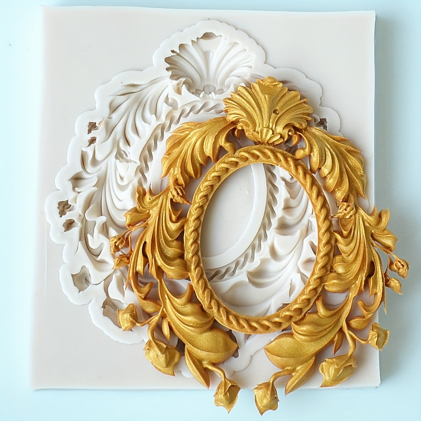 Vintage Baroque Scroll Relief Silicone Mold for Cake Decorating and Candy Making