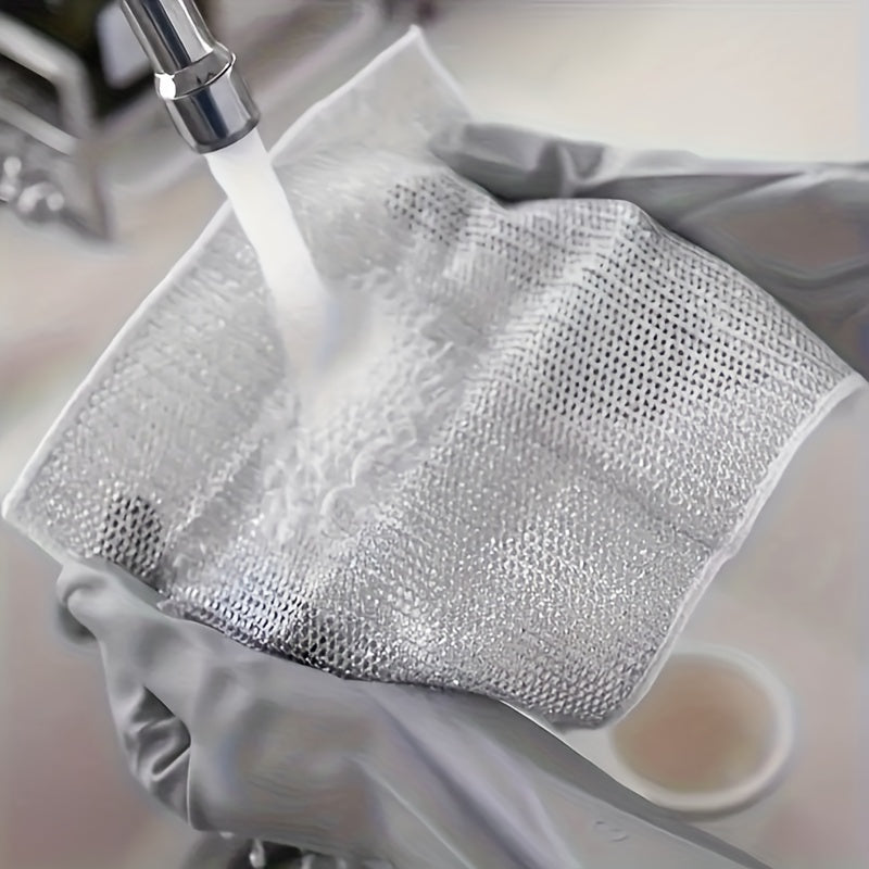 Stainless Steel Wire Scrubber with Steel Ball and Rags for Dish and Pot Cleaning Sizes 1 3 5 10 20