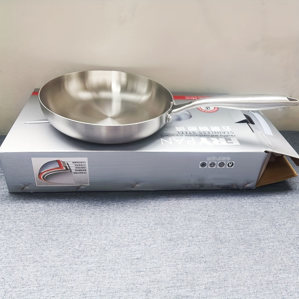 Sartén de acero inoxidable de 24 cm para estufa de gas y cocción por inducción