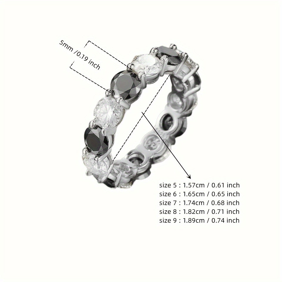 Sterling Silver Moissanite Eternity Ring for Women and Men 5mm Wedding Engagement Gift Set