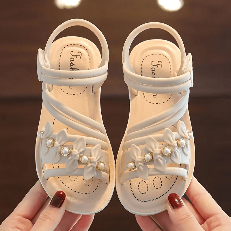 Sandalias de verano para niñas, transpirables, ligeras, de PVC y microfibra, casuales para interior y exterior, tamaño mediano-grande