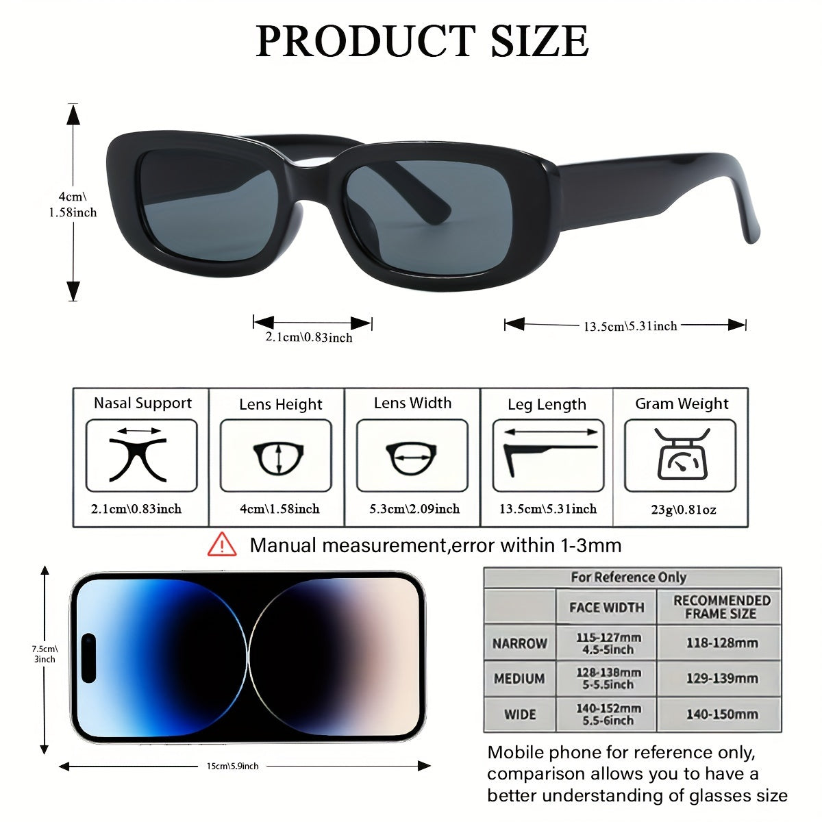 Set of 6 Women's Fashionable Square and Round Glasses with PC Frames and Anti-Reflective Lenses