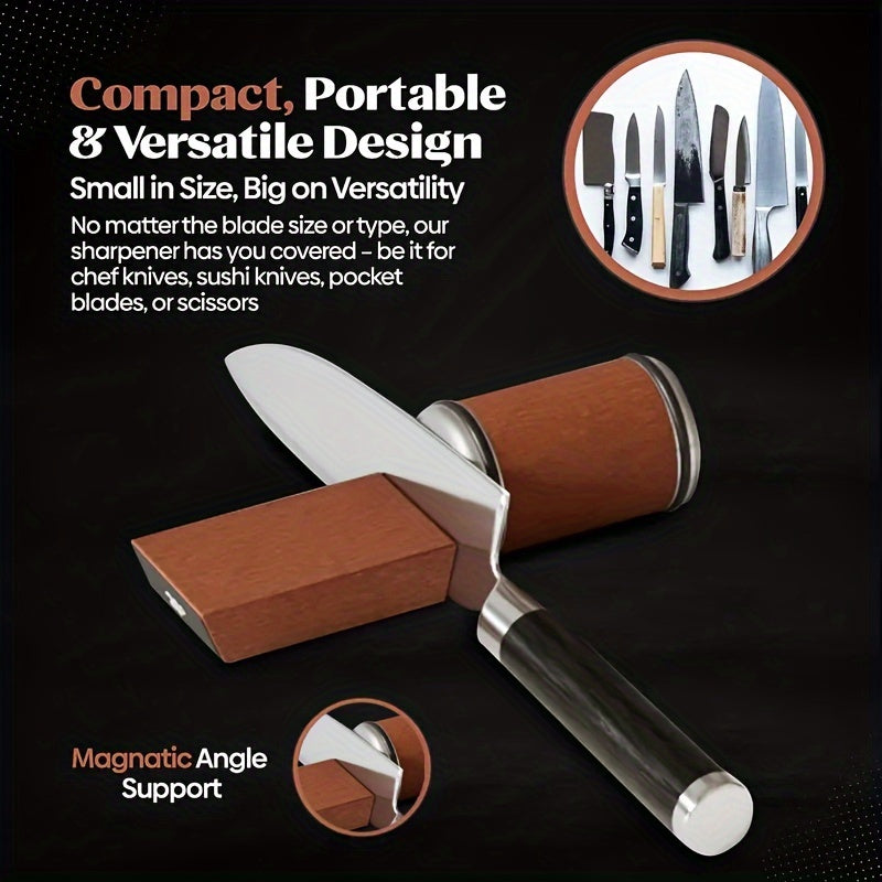 Kitchen Knife Sharpeners Set with Angle Technology 15 and 20 Degrees Portable Compact