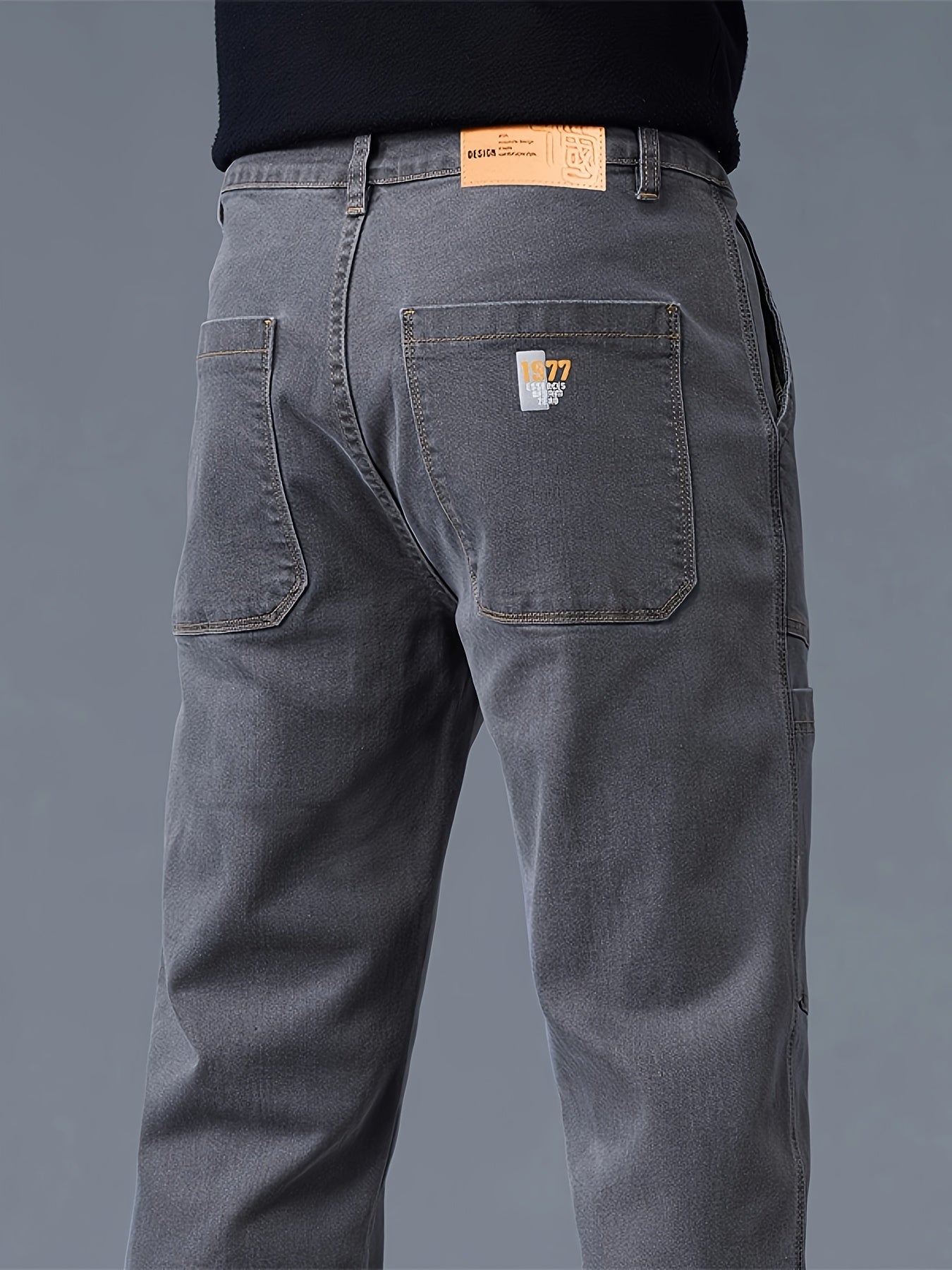 Men's Regular Fit Denim Jeans Mid Waist Zipper Fly All-Season Cotton Polyester Elastane