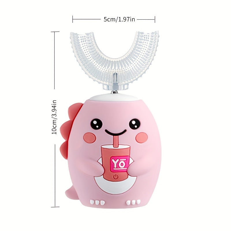 Kids Electric Toothbrush U-Shaped Dinosaur Rechargeable 59-Second Timer