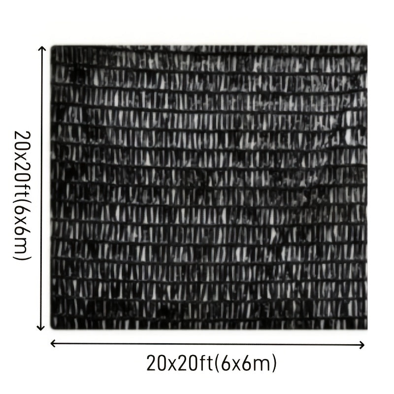 Black Shade Net 6.1x6.1m with 20 Tie Strips Garden Sun Protection Heat Insulation