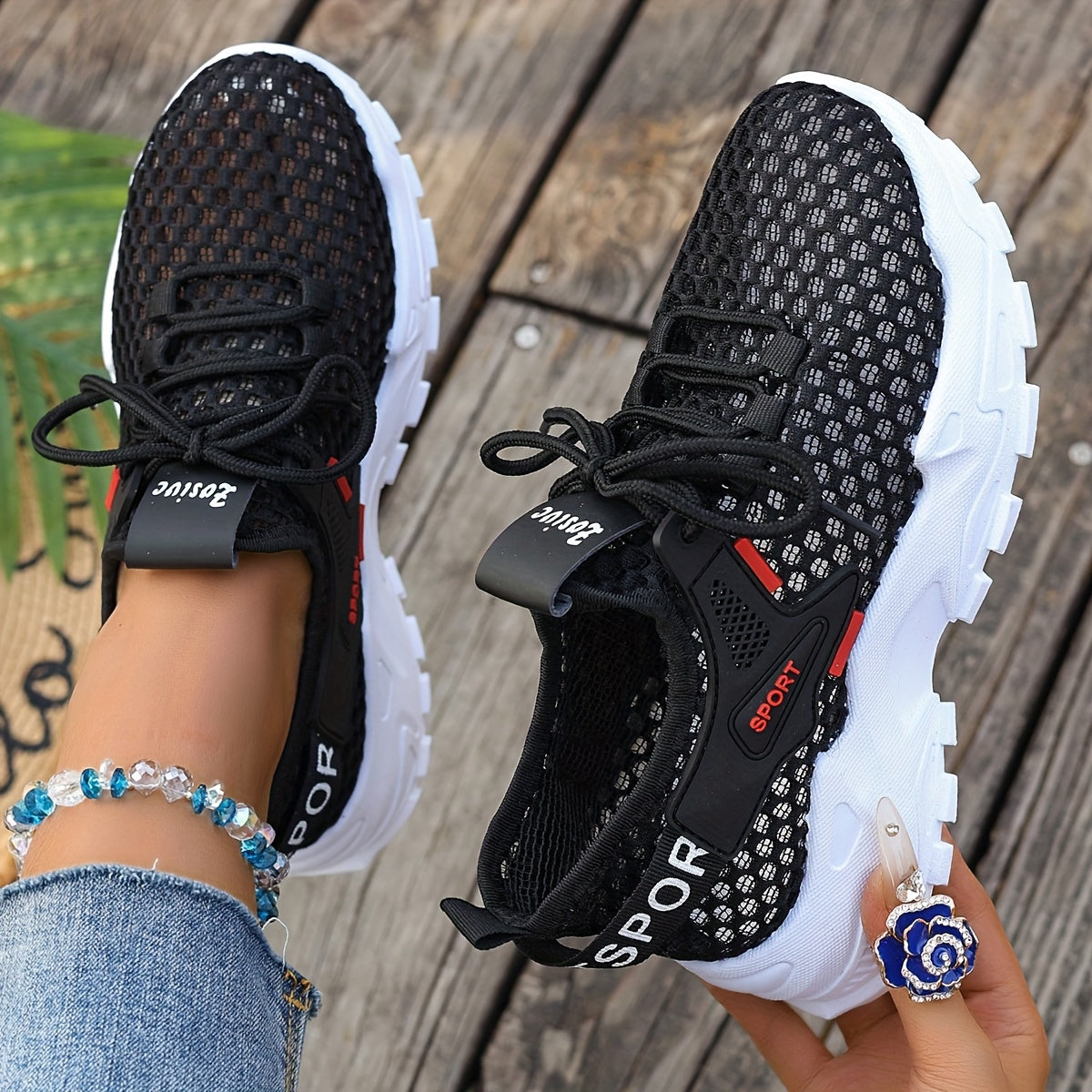 Women's Plus Size Breathable Mesh Casual Sneakers Lightweight Walking Shoes All-Season