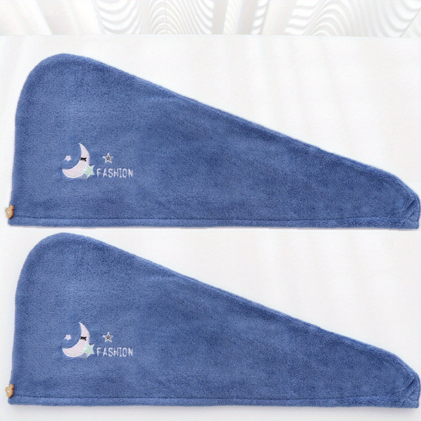 Cute Cartoon Hair Towel with Button for Quick Drying