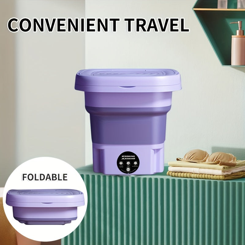 Portable Foldable Mini Washing Machine 220V Fully Automatic Touch Control for Home Travel Camping