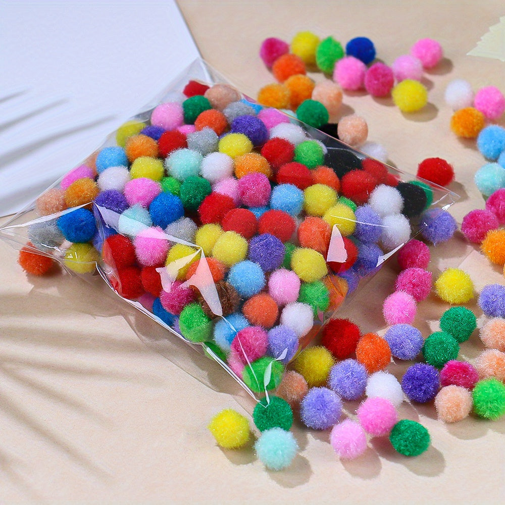 Multicolor 1cm Craft Pom Poms for DIY Art and Decorations 100-2000pcs