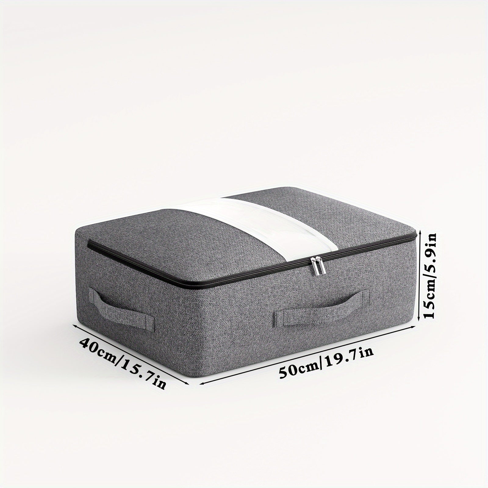 Keng joyga ega bo'lgan yotoq ostidagi saqlash sumkasi, ko'rinadigan deraza bilan, qulay kirish uchun bir nechta tutqichlar, yig'iladigan va zipli - yostiqlar, kiyimlar va o'yinchoqlar uchun ideal