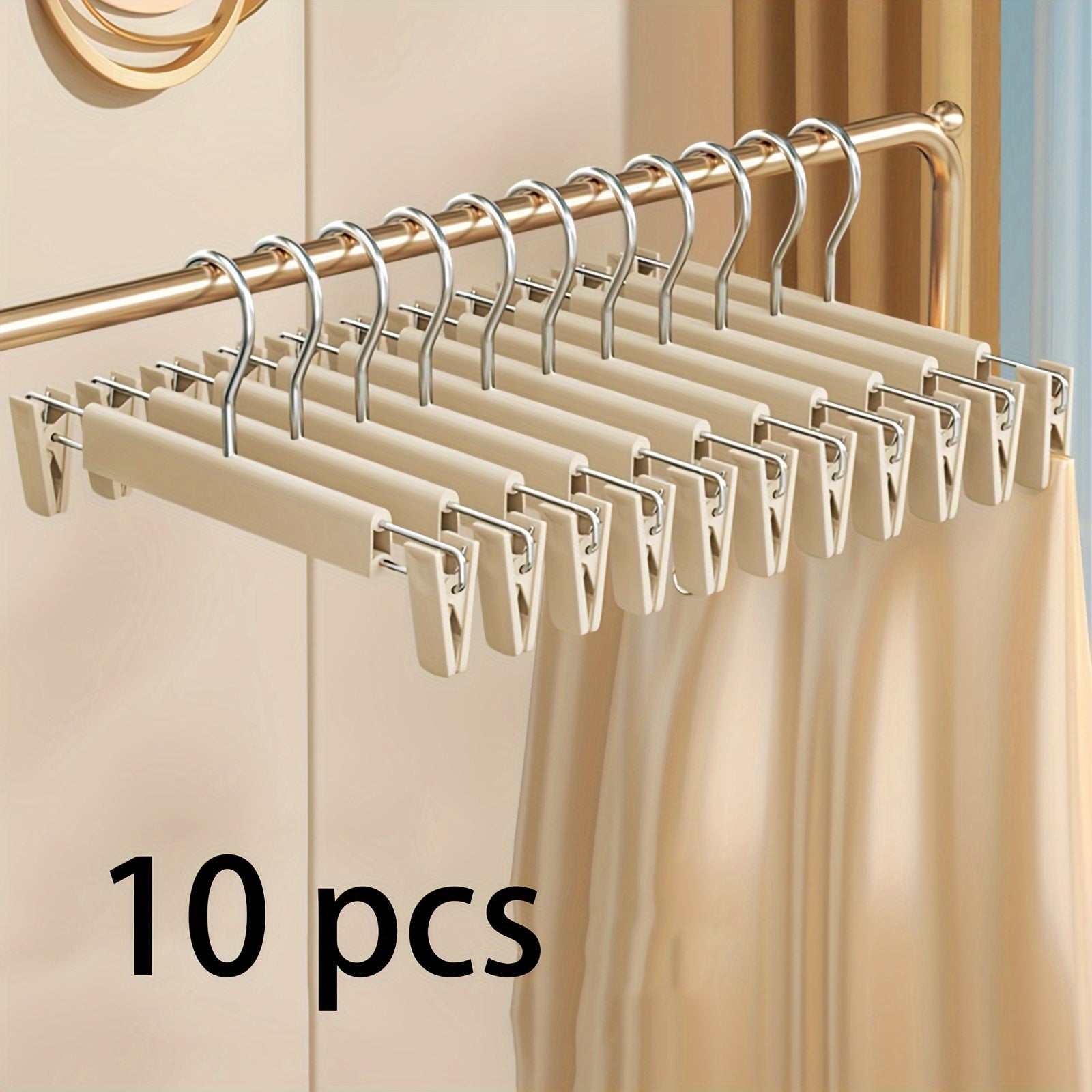 Set of 10 Clothes Drying Hangers with Clips for Skirts Bras Scarves Underwear Storage Rack Closet Wardrobe Bedroom